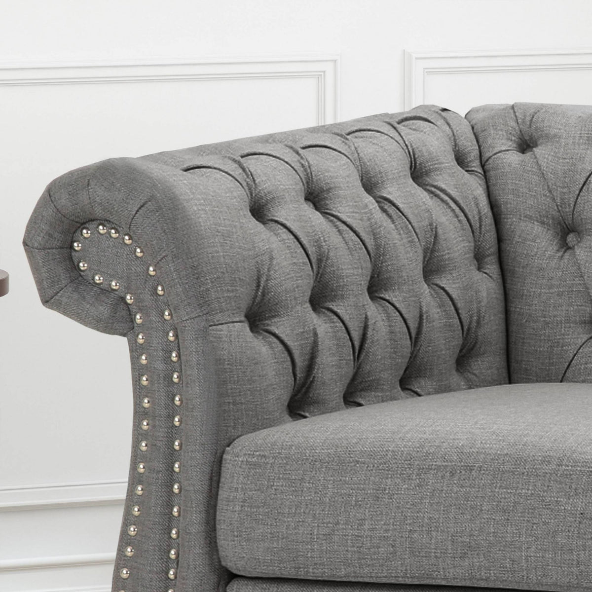 Dark Gray Velvet Club Chair B97461