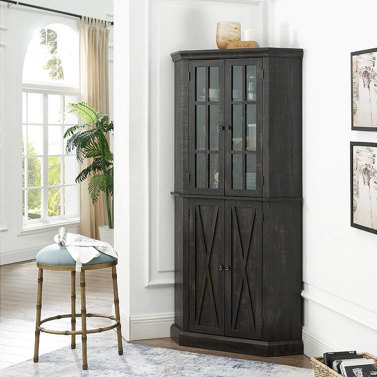 Charcoal Corner Cabinet K38676