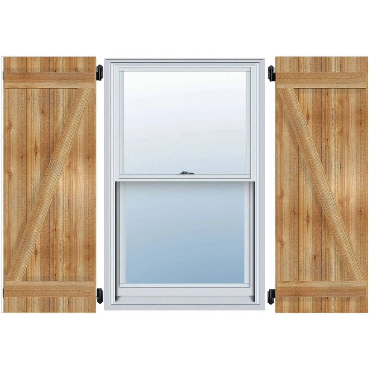 Rough Sawn Western Red Cedar Board-n-Batten Shutters with Z-Bar M7229