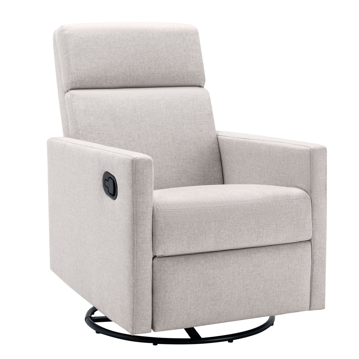 Tan Upholstered Fabric Swivel Rocker Recliner Chair K231455