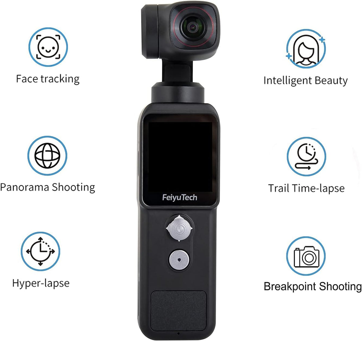 4K Action Camera with 3-Axis Gimbal, 130° View, Magnetic Body, 4x Zoom, 512G Card Slot, Pack of 2 E139777