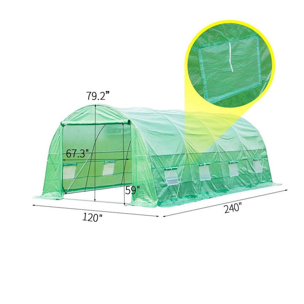 20' x 10' x 7' Portable Greenhouse Tunnel Tent C97133