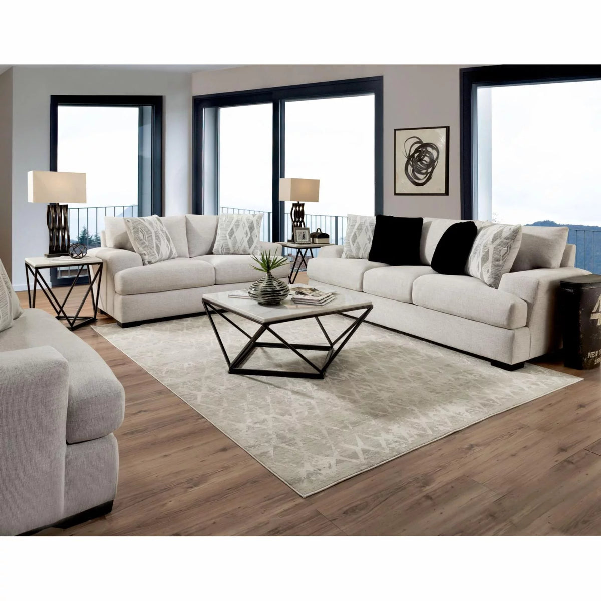 Wood Sofa with 4 Pillows E877424