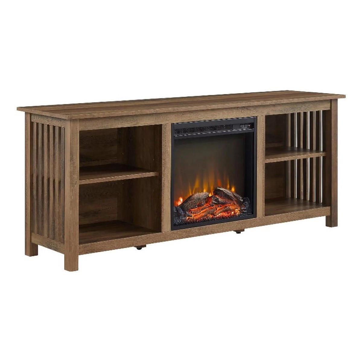 58" Rustic Oak Wood Console M17489