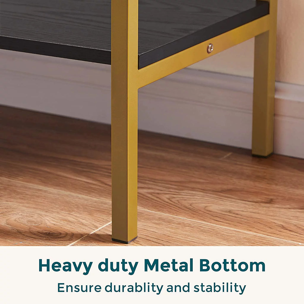 Black Gold Console Table with Drawers and Storage Shelves K614244