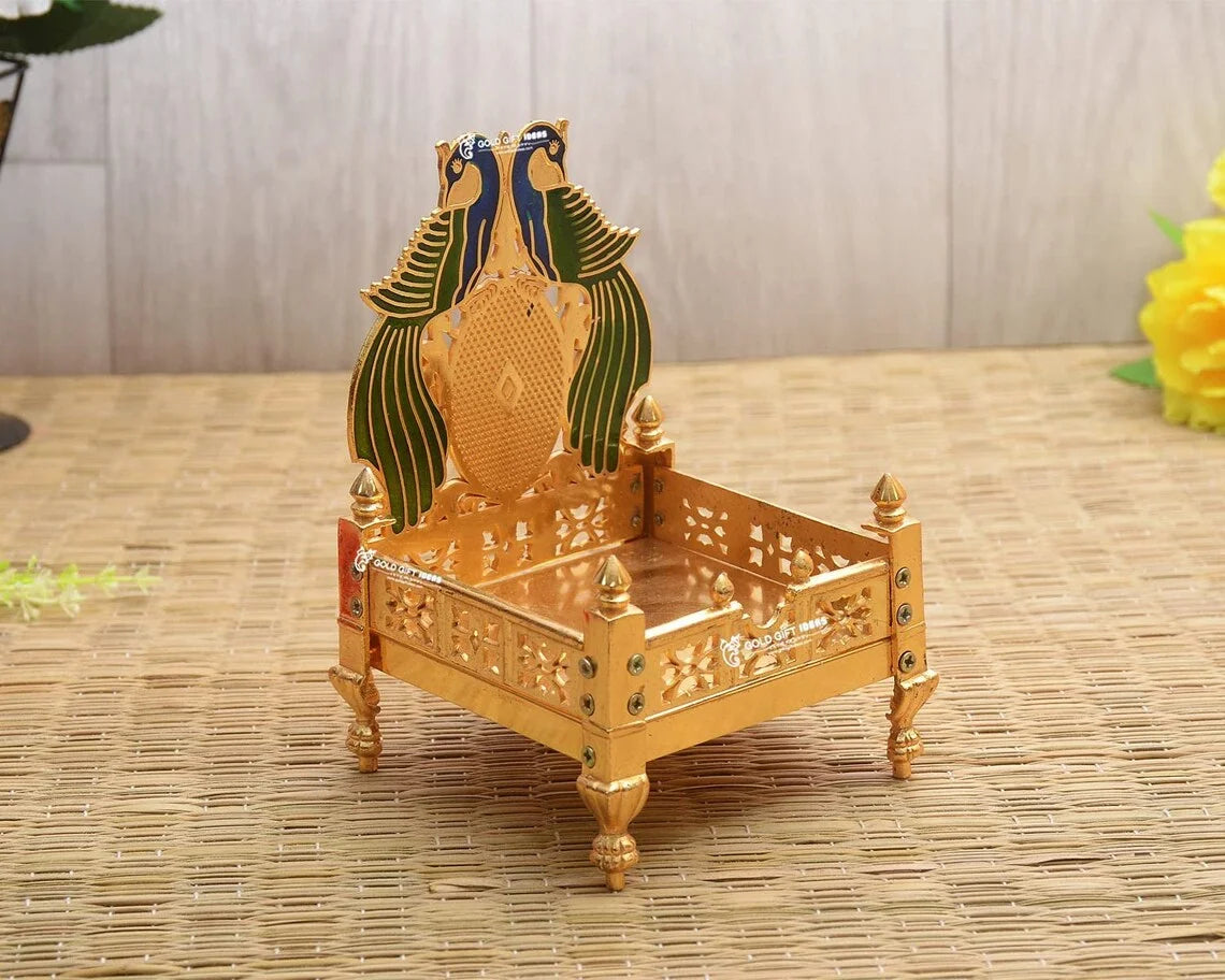 Metal Peacock Design Singhasan (Pack of 5) O6275