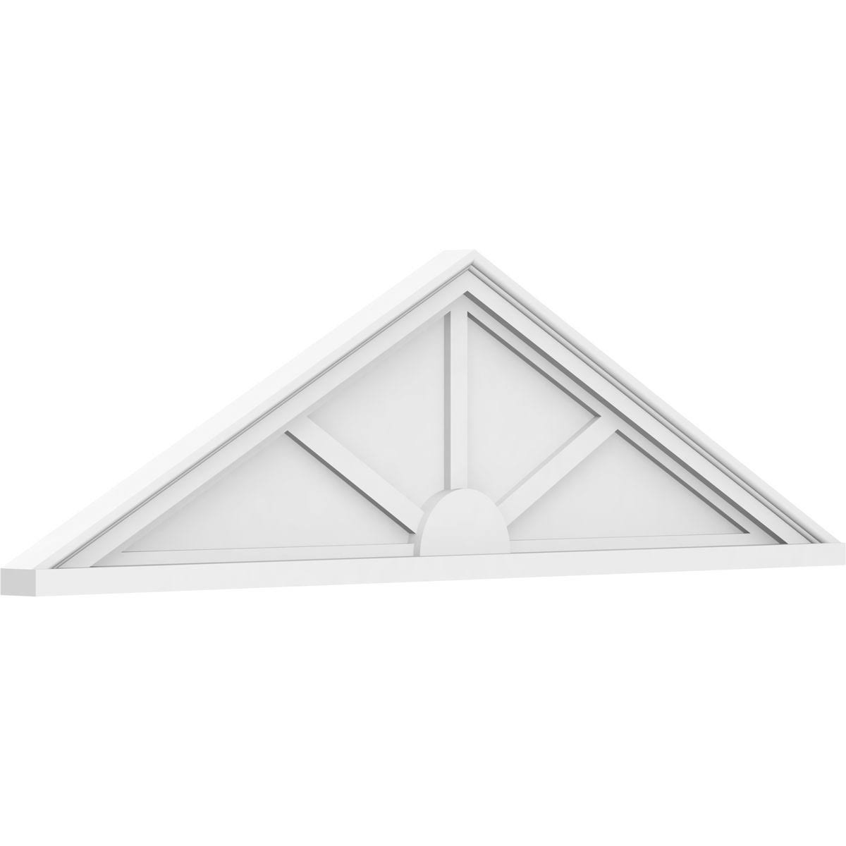 36x22W x 10x22H x 2x22P Peaked Cap 3 Spoke PVC Pediment W3933