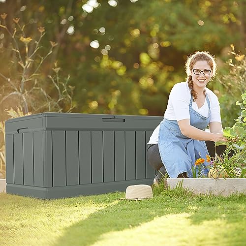 85 Gallon Waterproof Resin Deck Box with Padlock X356