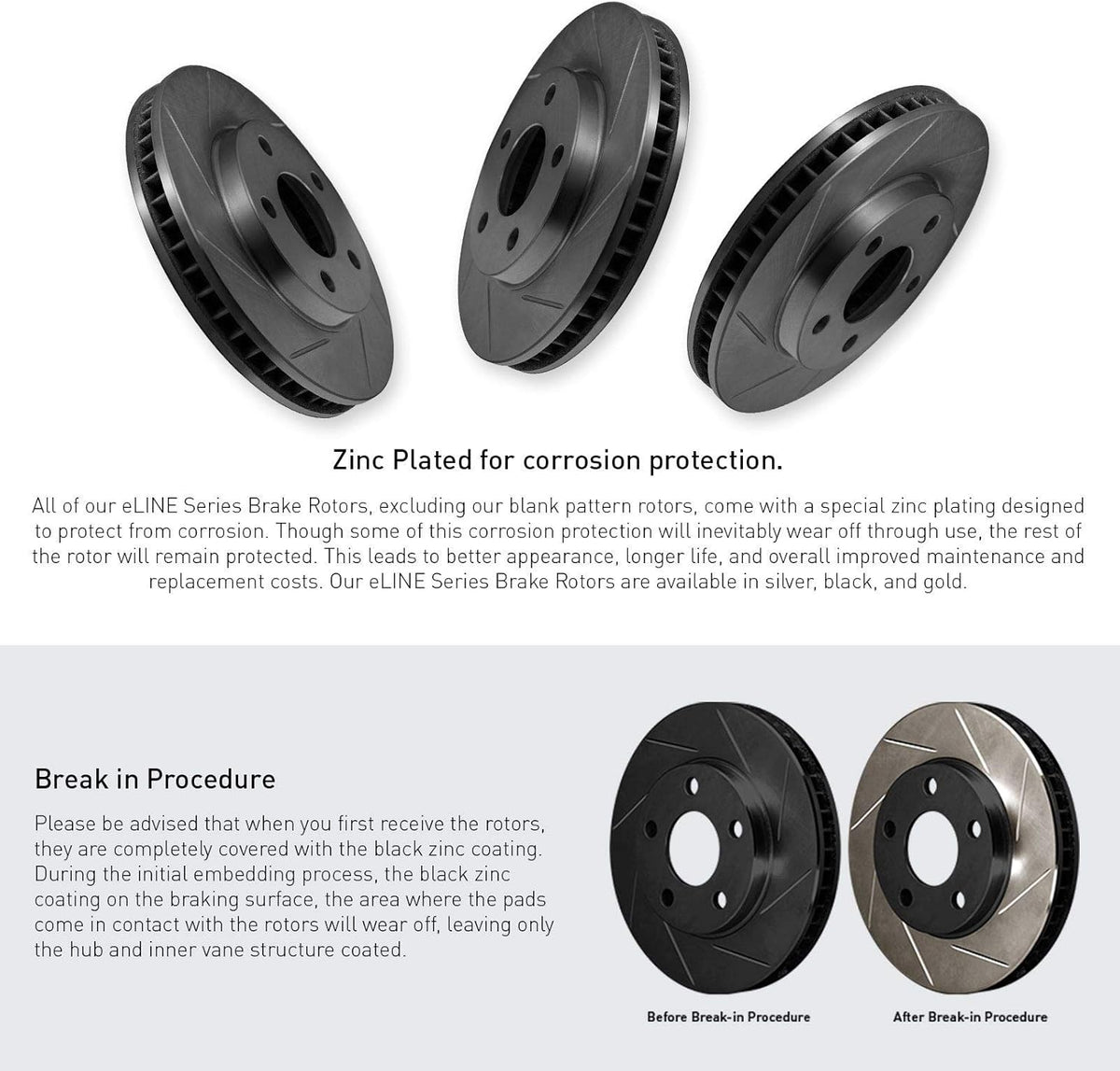 Black Slotted Brake Rotors Kit & Semi-Met Brake Pads X33575