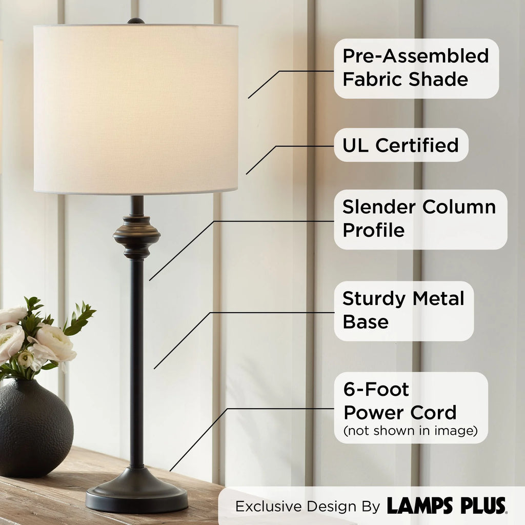 Set of 2 Black Metal Table Lamps E96811