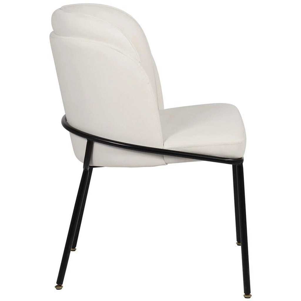 White Vegan Leather Dining Chair C5347