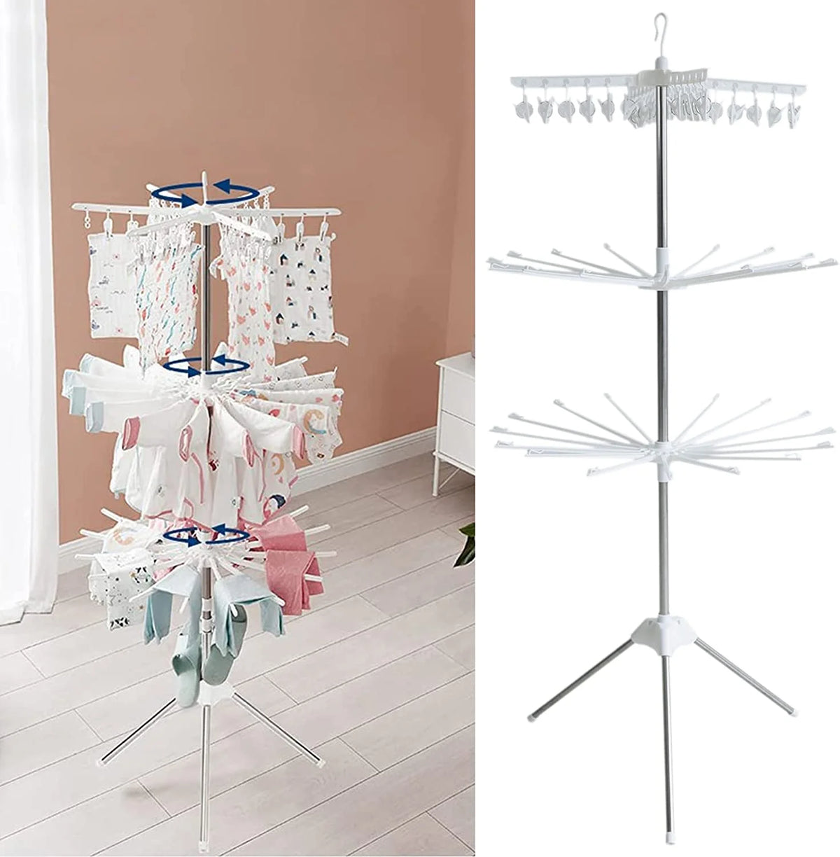 360 °Rotation Tripod Drying Rack Laundry Hanger N644012