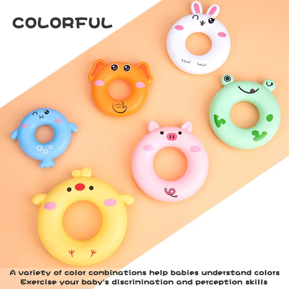 7 Rings Baby Stacking Nesting Toys Sensory Educational Montessori Baby Blocks Stacker A926566