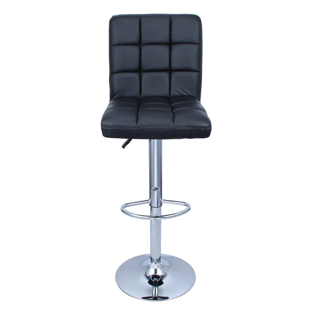 Black Leather Swivel Bar Stool, Set of 2 N29833