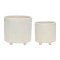 Set Of 2 8" Textured Ceramic Planters N25653