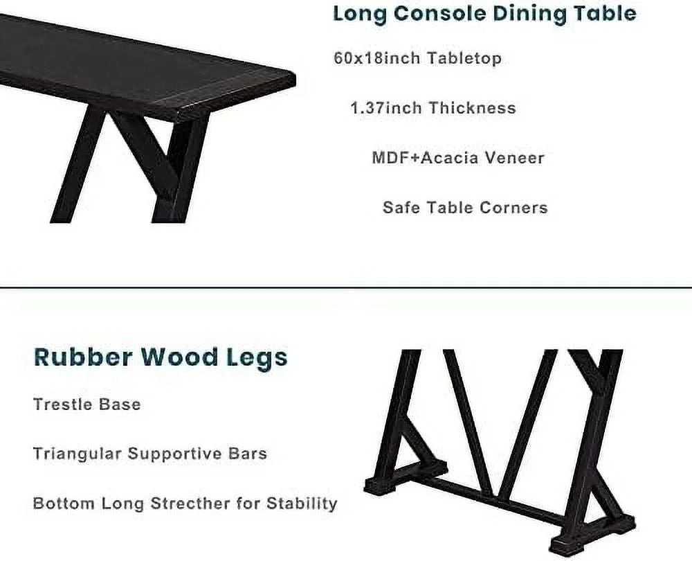 5-Piece Wood Dining Table Set with 4 Stools X638