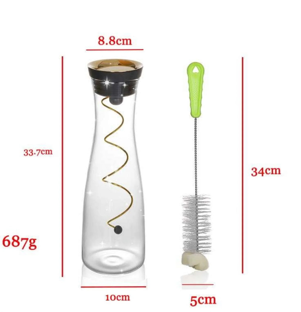50 oz Glass Pitcher with Stainless Steel Lid and Brush V623