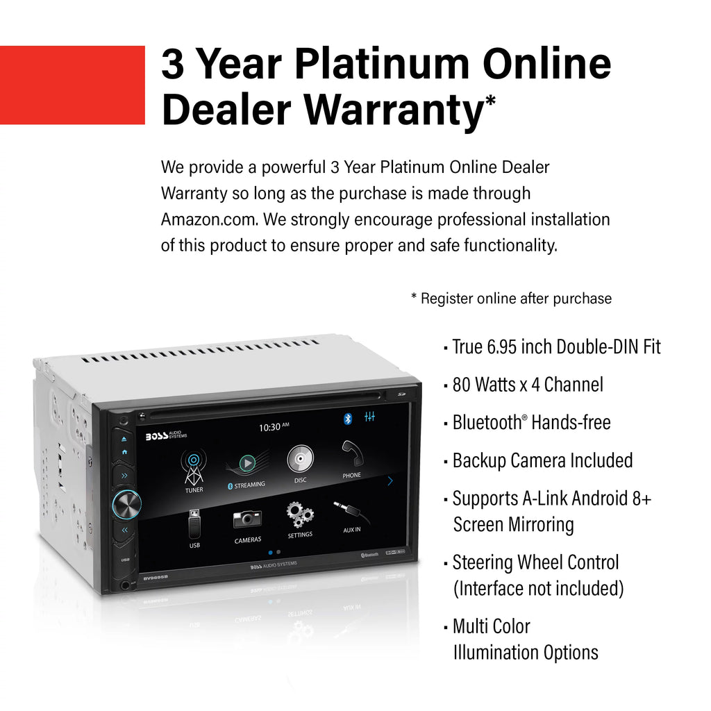 6.95 Inch Double Din Bluetooth Touchscreen Car Stereo K917