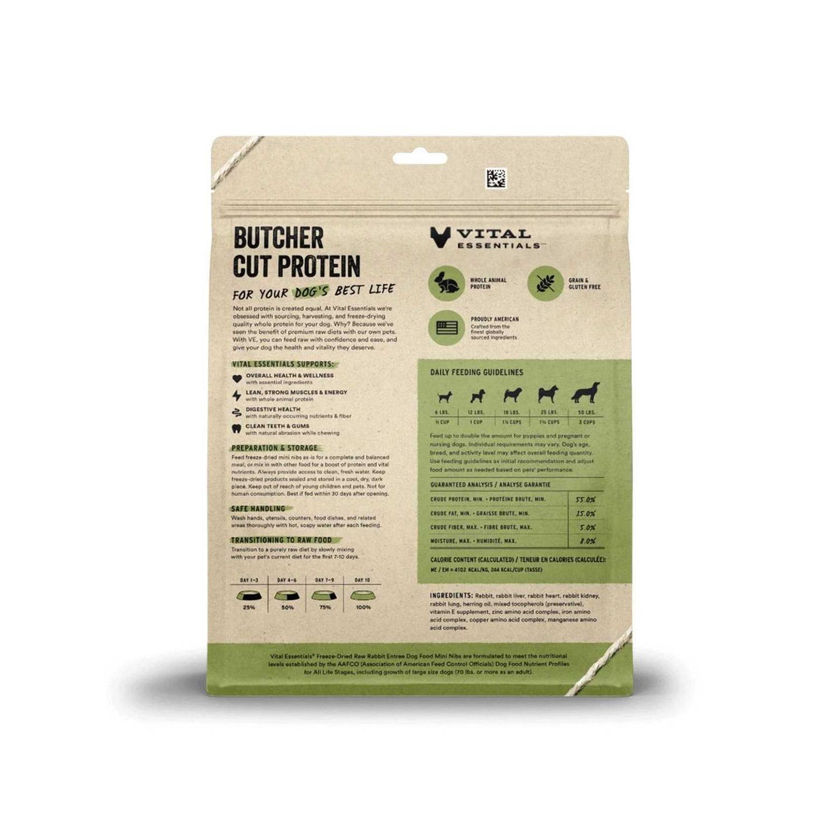 Freeze Dried Raw Rabbit Dog Food Mini Nibs K28141