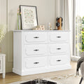 White 6 Drawer Wood Dresser W316