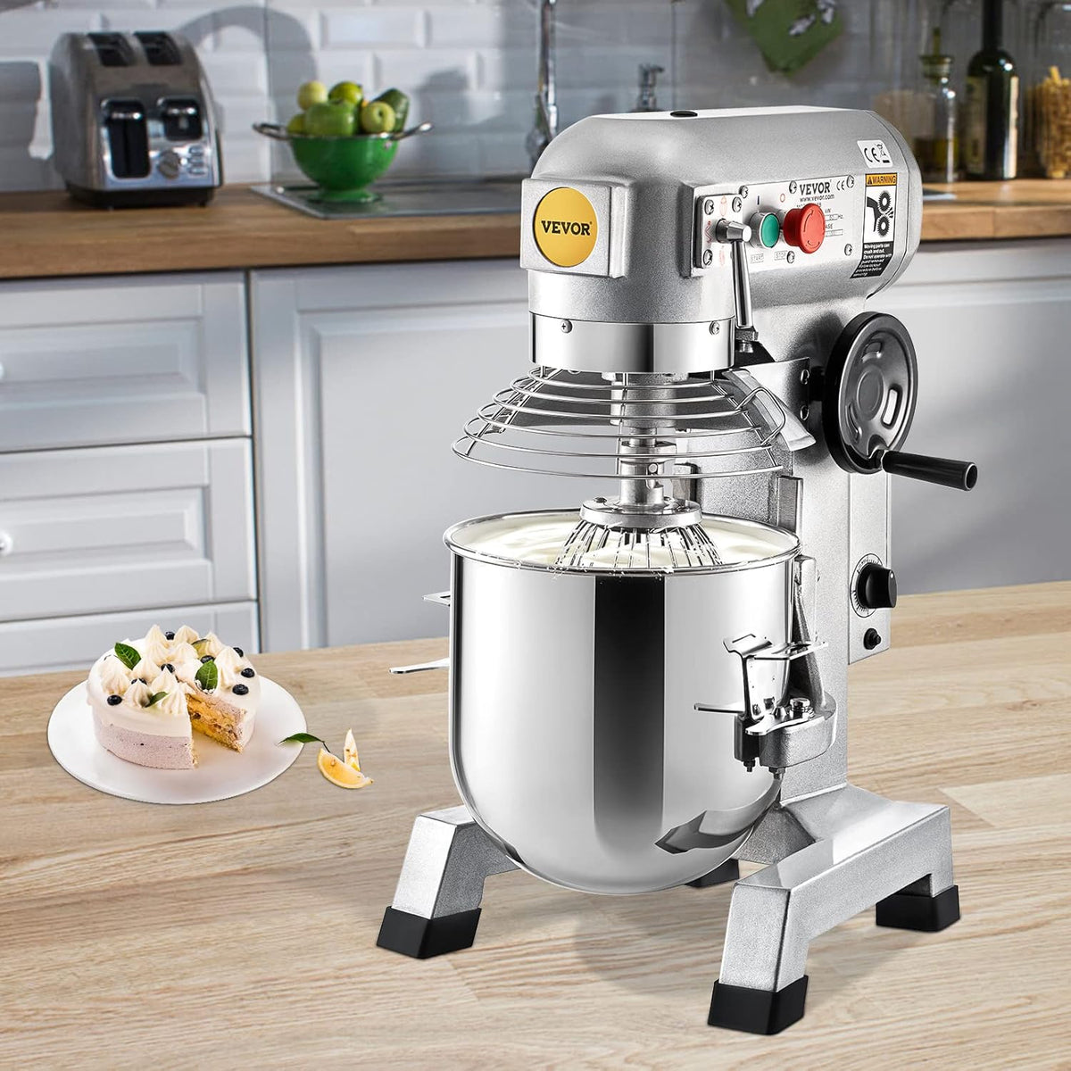 Commercial Food Mixer 10Qt Stainless Steel Bowl 450W 3 Speeds T198