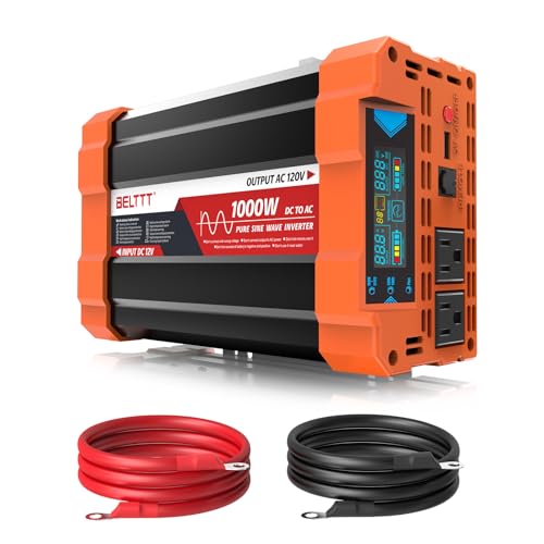 2000W Pure Sine Wave Power Inverter 12V to 120V AC with Dual AC and USB R511
