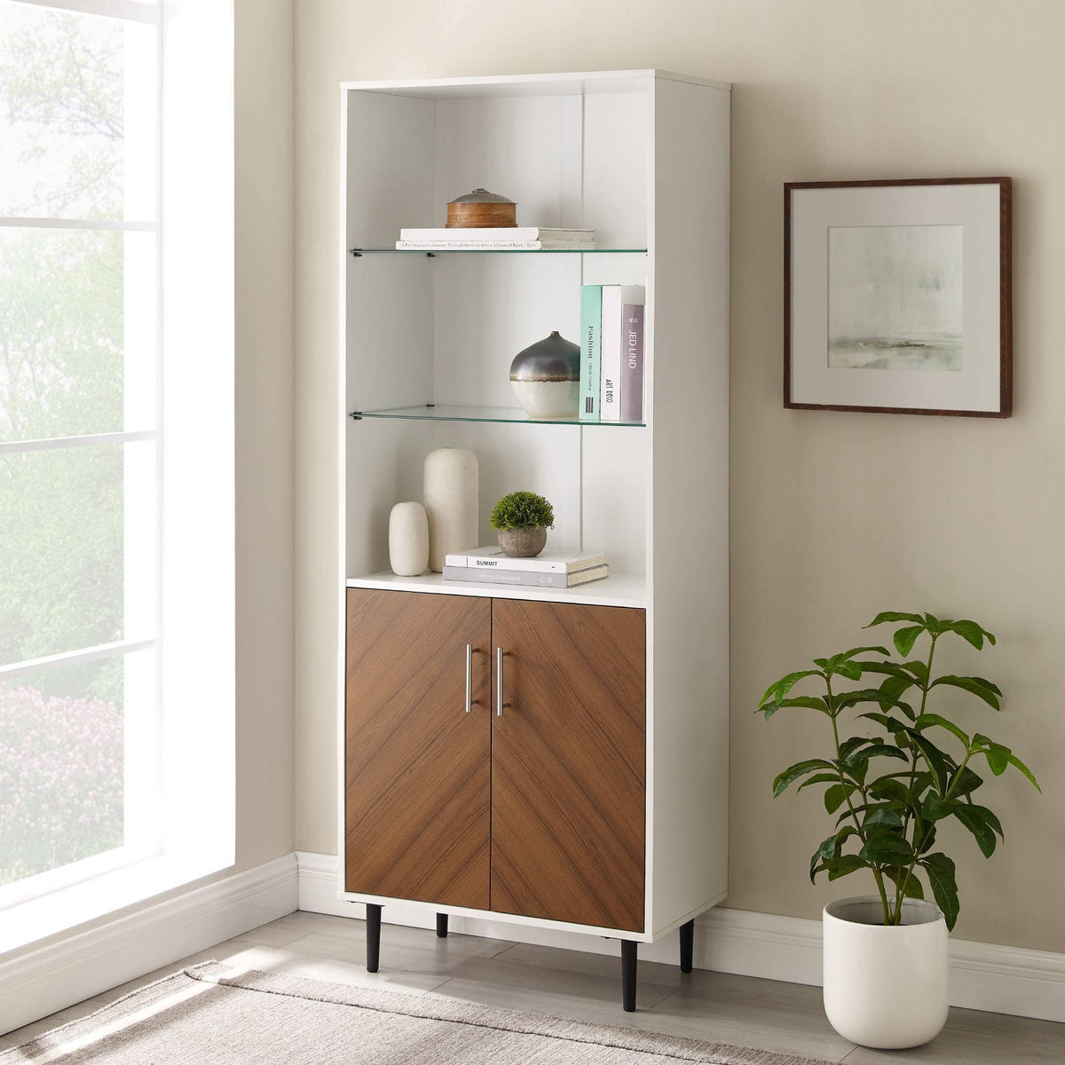 3 Shelf Bookcase Hutch White O3317