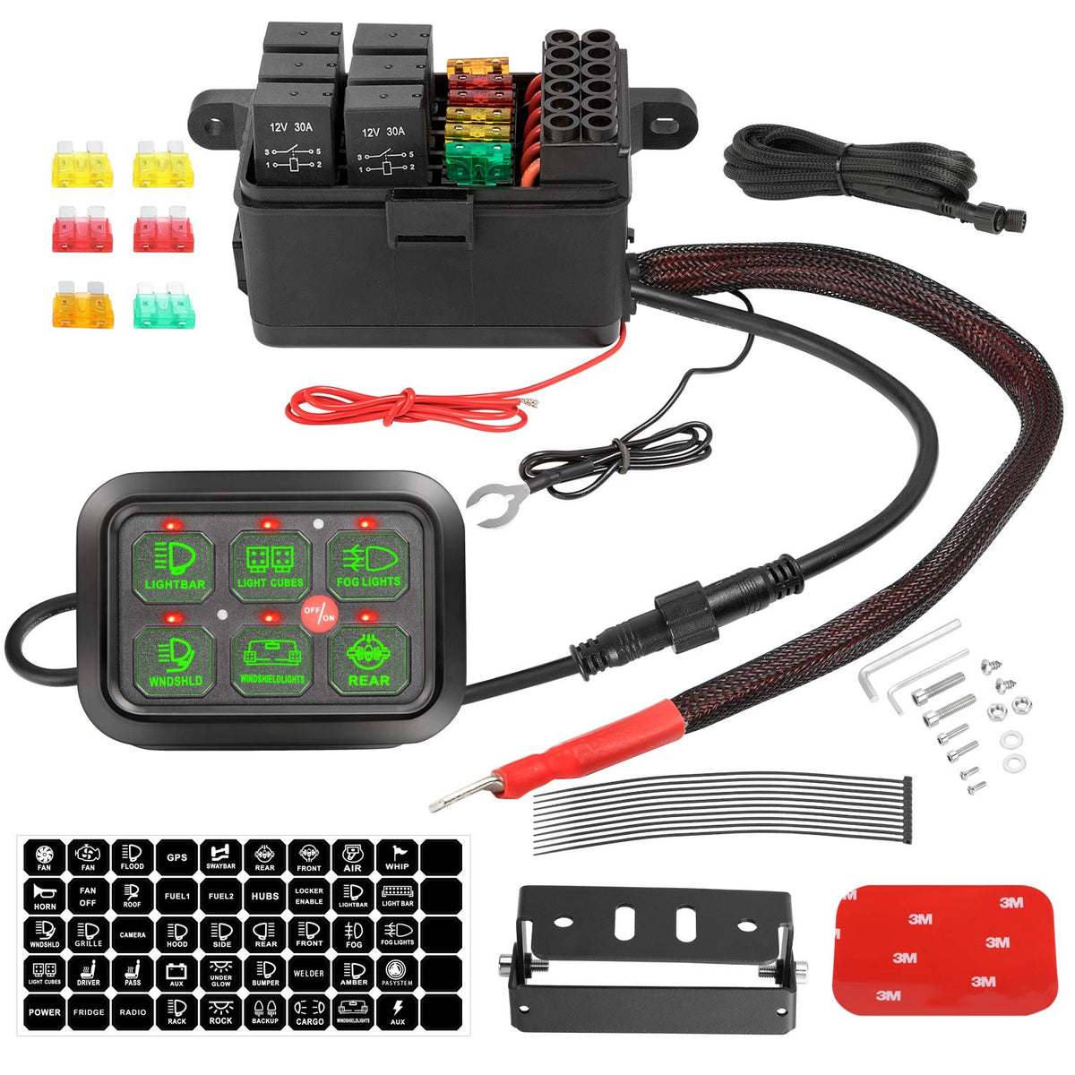 6 Gang Touch Switch Panel with Harness G78861