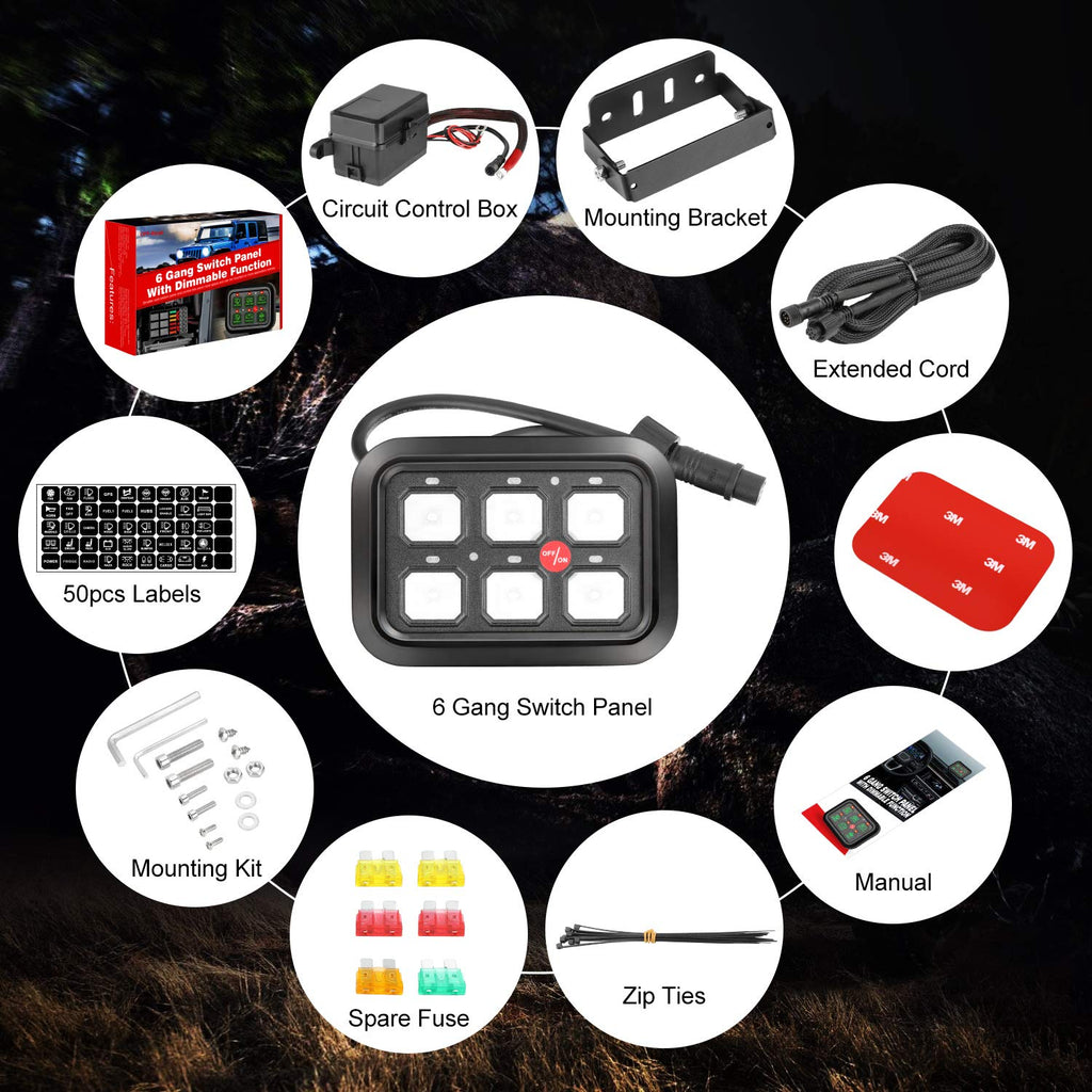 6 Gang Touch Switch Panel with Harness G78861