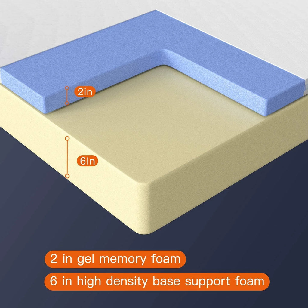 8 inch Twin Size Memory Foam Gel Mattress Q819313
