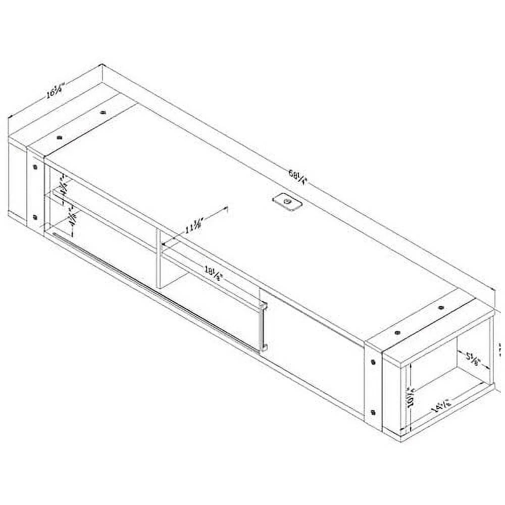 Floating TV Entertainment Center with Drawers and Storage Shelves A4254