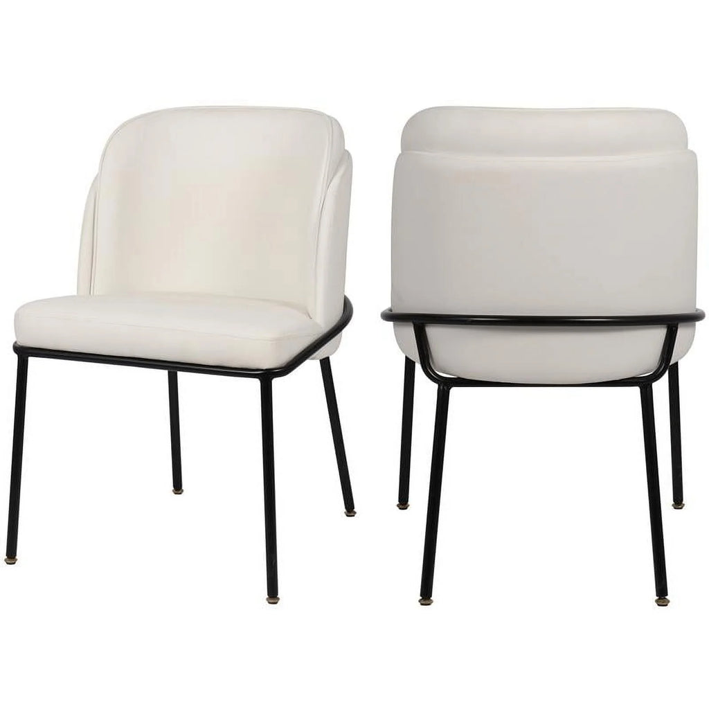 White Vegan Leather Dining Chair C5347