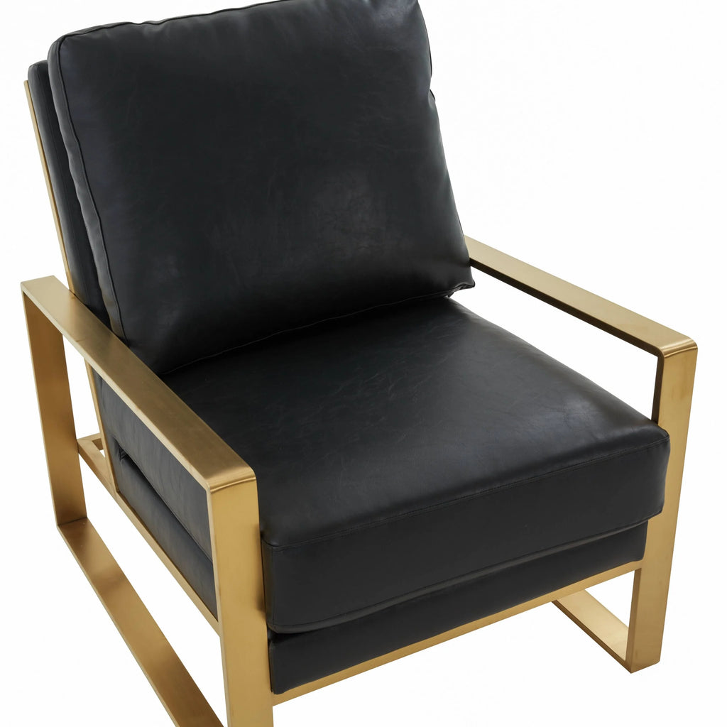 Black Leather 3-Piece Living Room Set with Octagonal Coffee Table Z4898