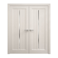Solid French Double Doors 36 x 80 inches Painted White Oak Wood C75563