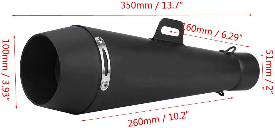 Motorcycle Slip On Exhaust Muffler Tail Pipe 51mm Universal R923
