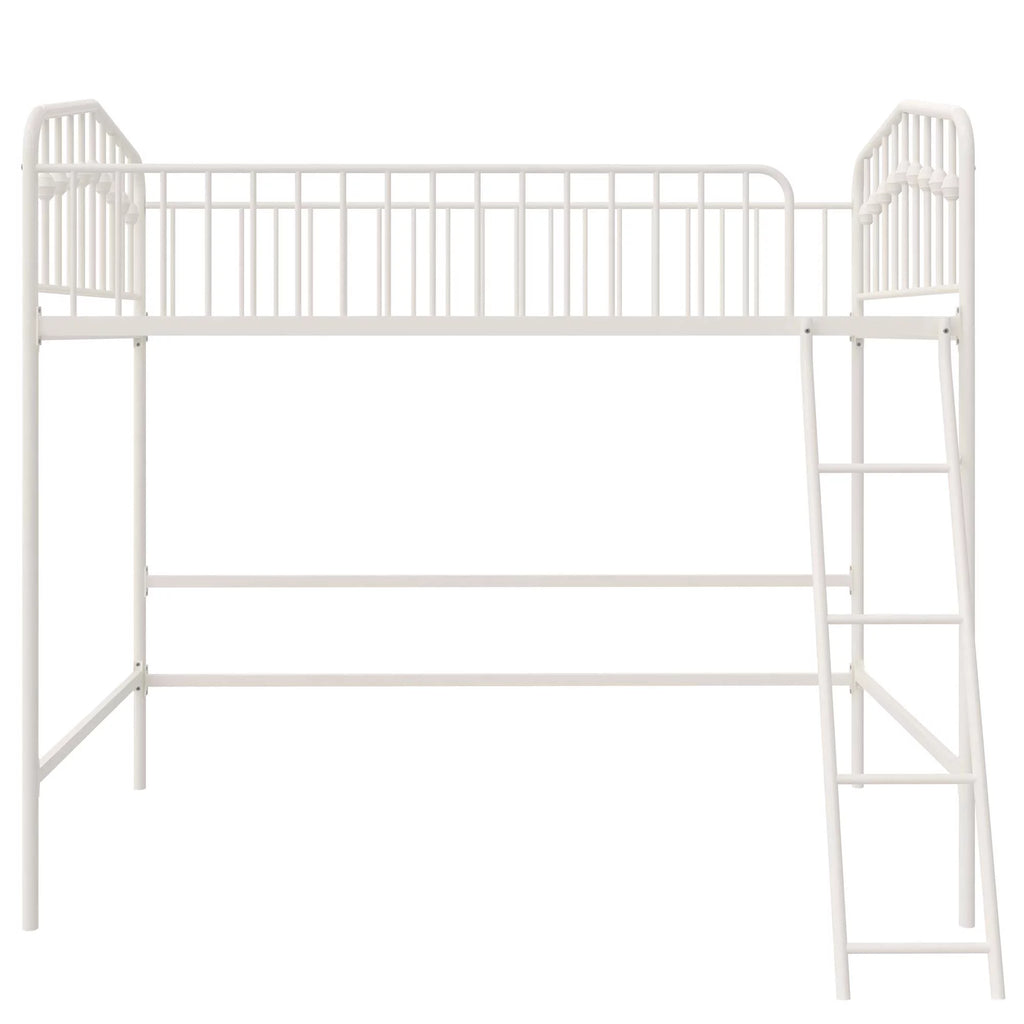Off White Metal Twin Loft Bed I14541