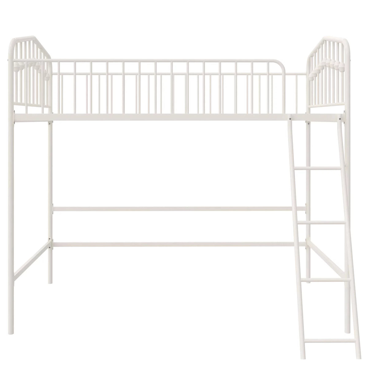 Off White Metal Twin Loft Bed I14541