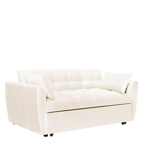 Dark Gray Velvet 3 in 1 Sleeper Sofa Bed Q49293