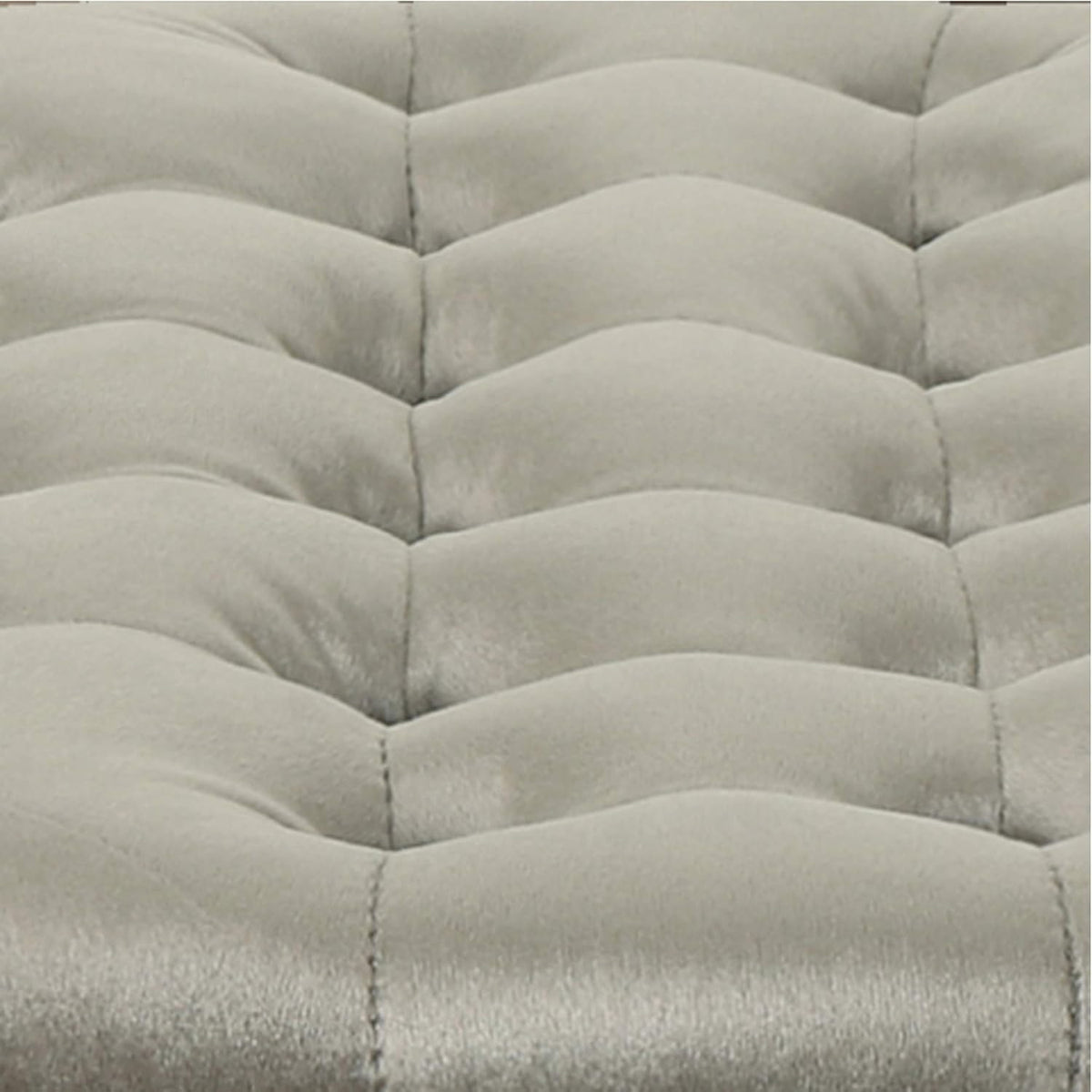 Grey Velvet Tufted Ottoman F92600