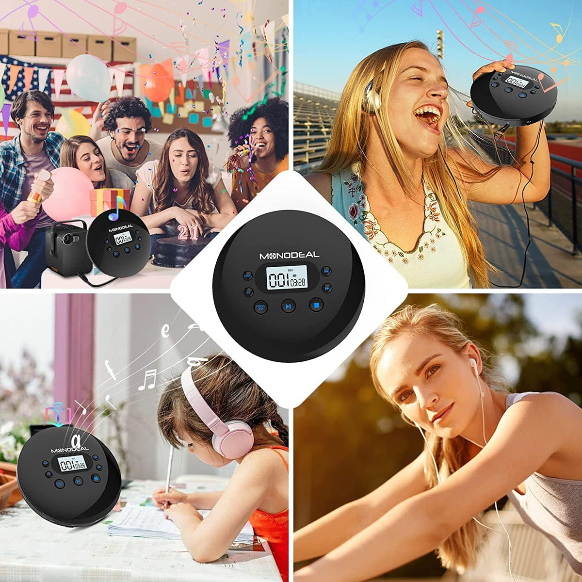 Portable CD Player with FM Transmitter E834383
