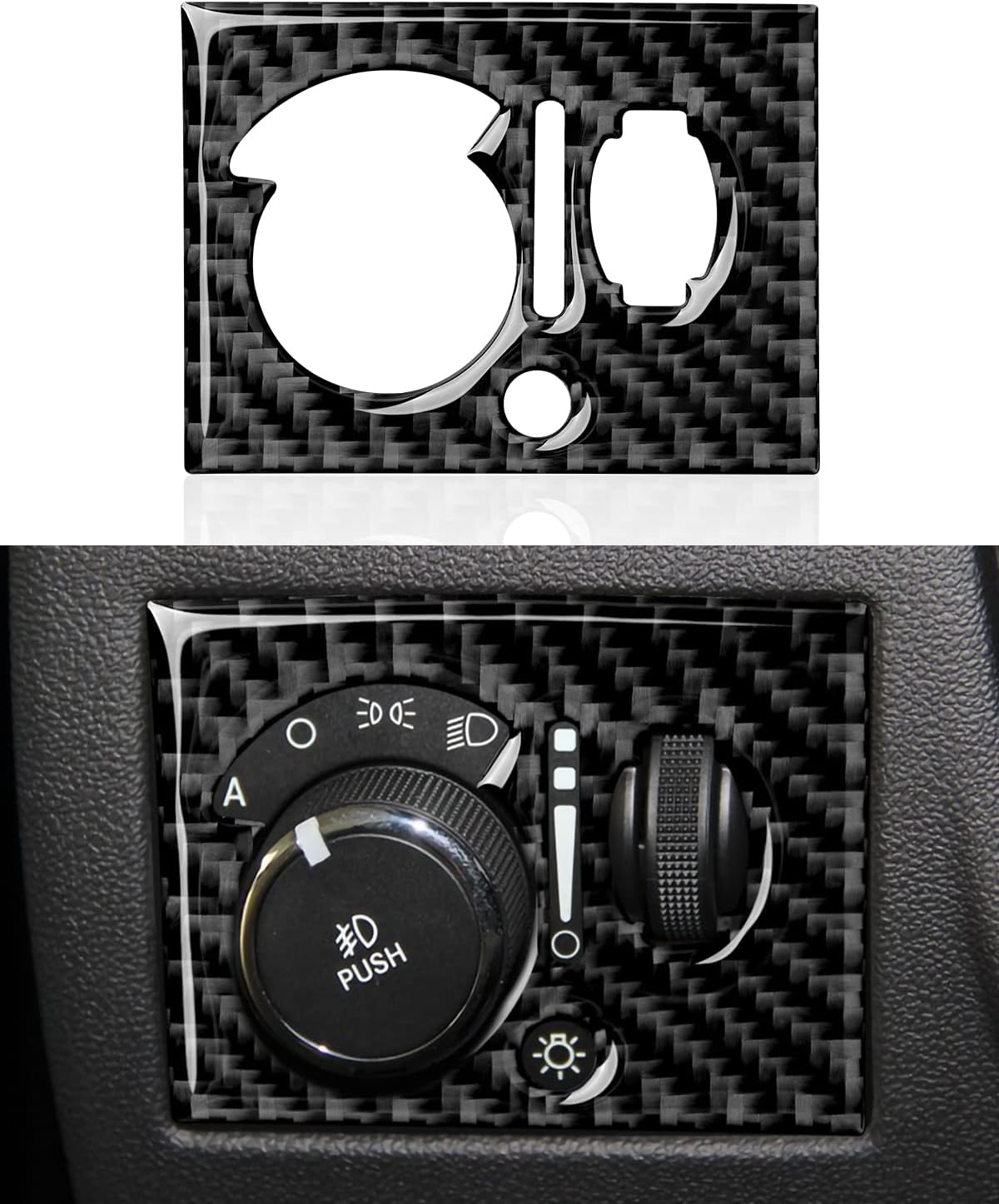 Carbon Fiber Interior Sticker Trim Decal (Center Console Air Vent) Pack of 2 Z755