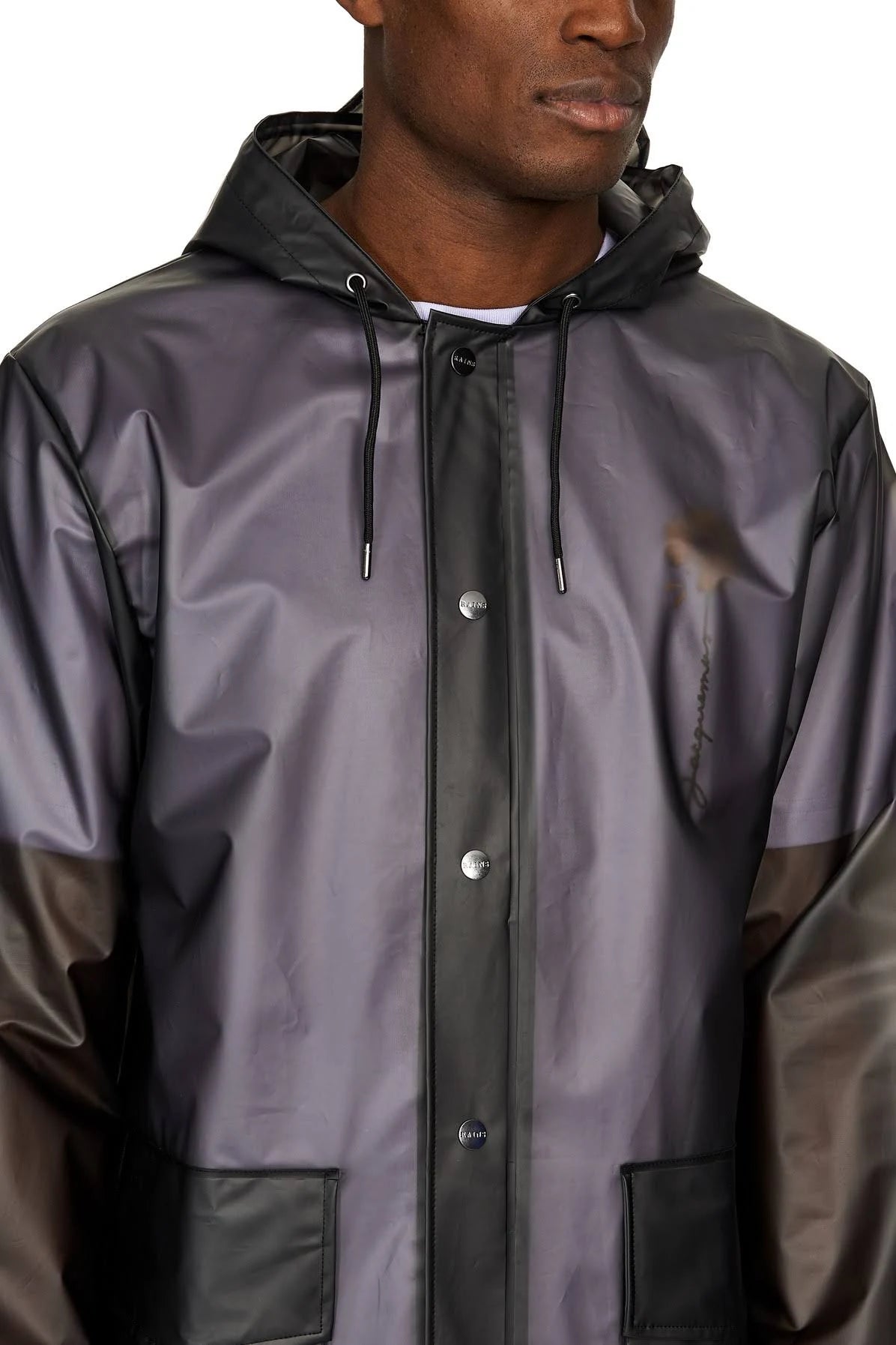 Foggy Black Hooded Coat U741