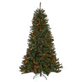 7.5-Foot Pre-Lit Hinged Green Fir Tree F5762