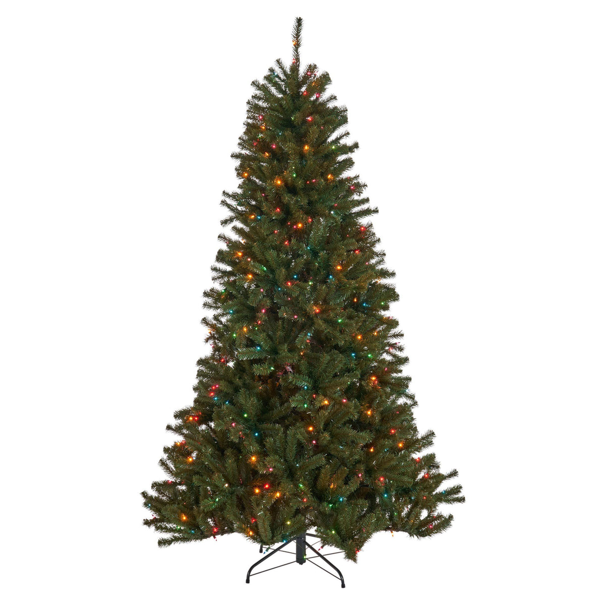 7.5-Foot Pre-Lit Hinged Green Fir Tree F5762