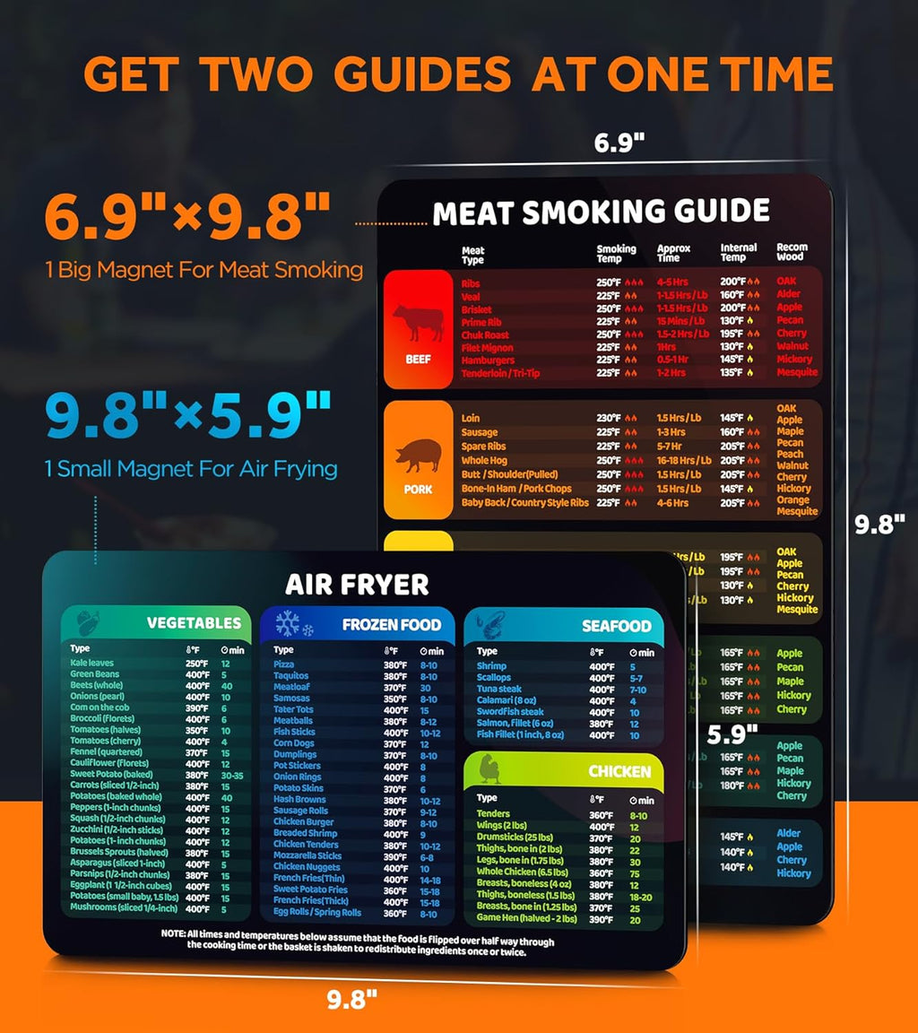 2-in-1 Magnetic Meat Smoking Guide & Air Frying Guide C8257