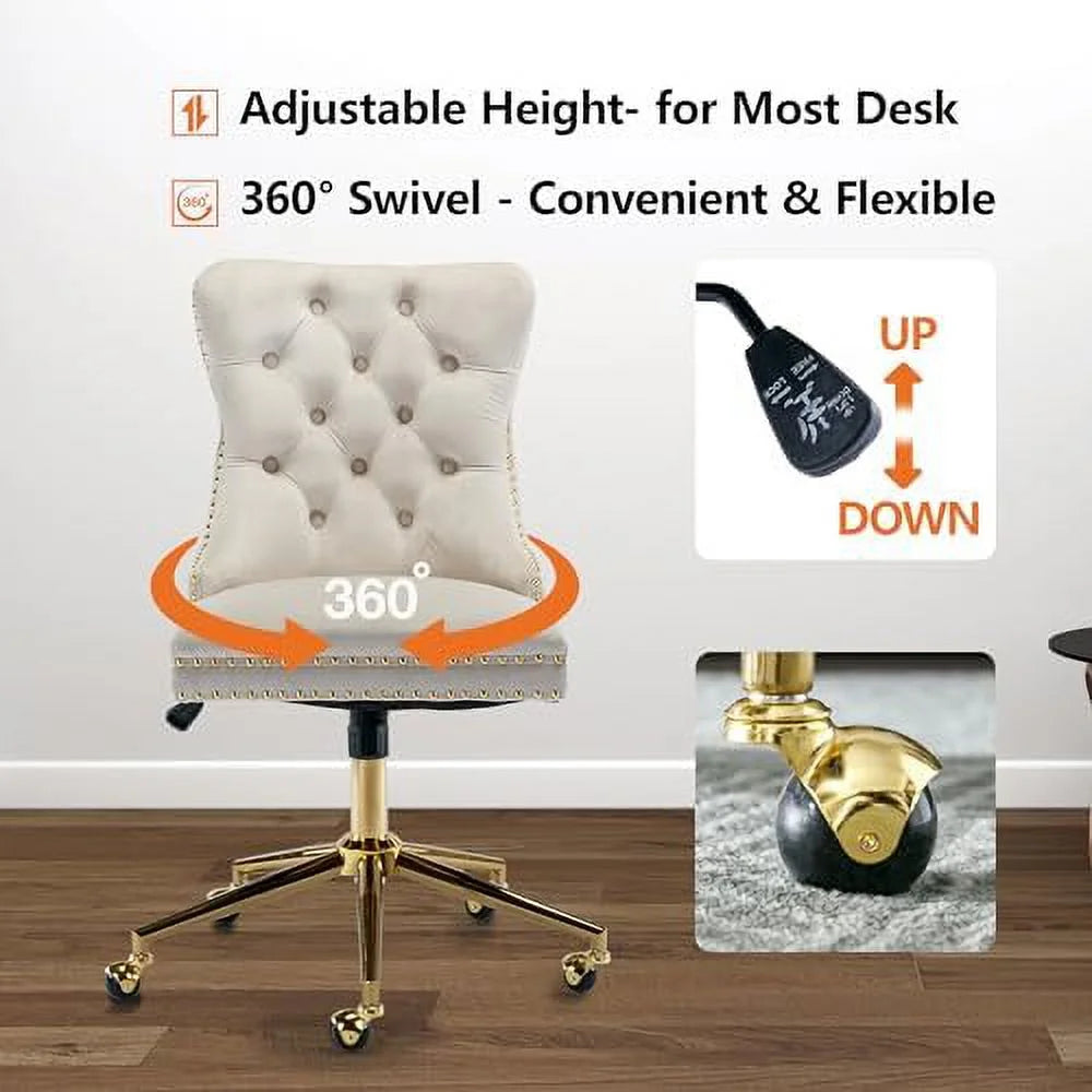 Velvet Ergonomic Office Chair with Wheels K4646