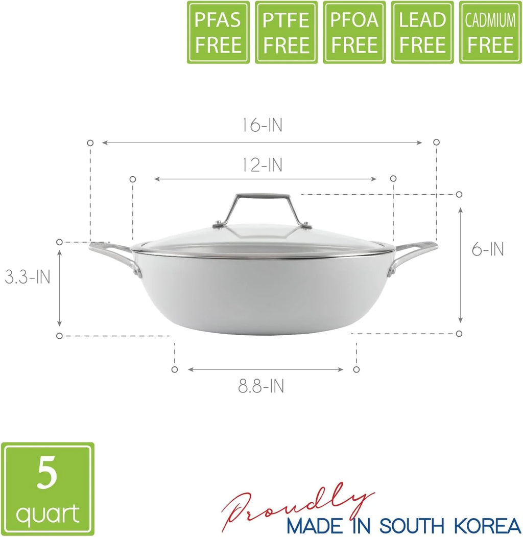5 Qt Ceramic Nonstick Chef Pan With Cover G85937