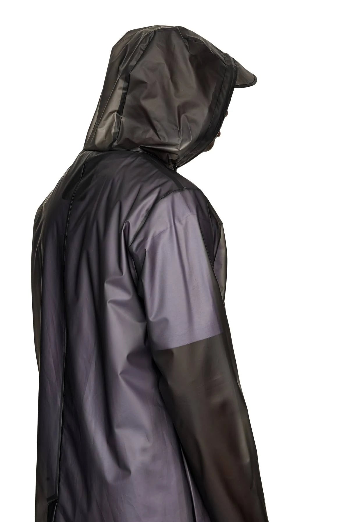 Foggy Black Hooded Coat U741