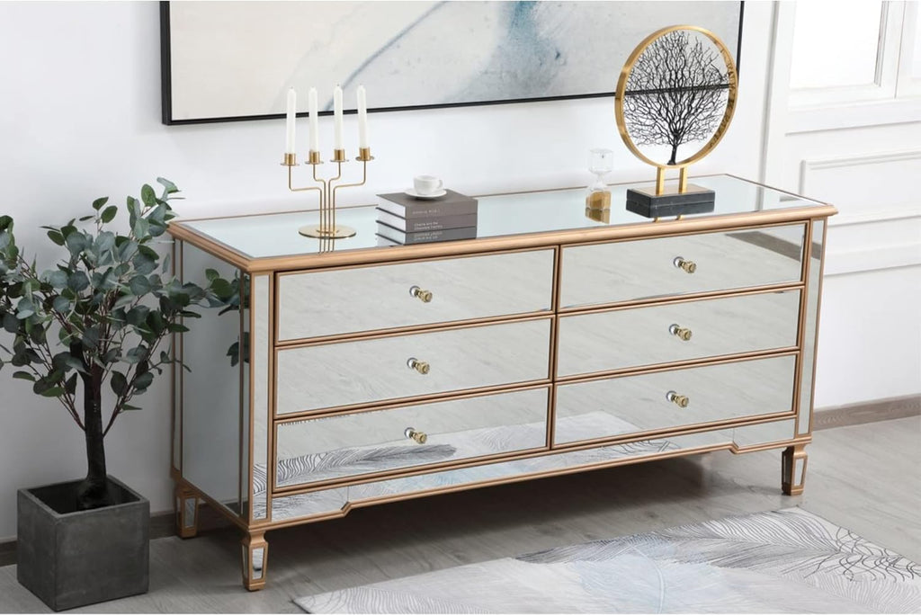 Antique Gold Mirrored Chest I90449