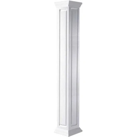 10 inchw x 96 i Craftsman Classic Square Non-Tapered Raised Panel Column with Crown Capital and Crown Base X624
